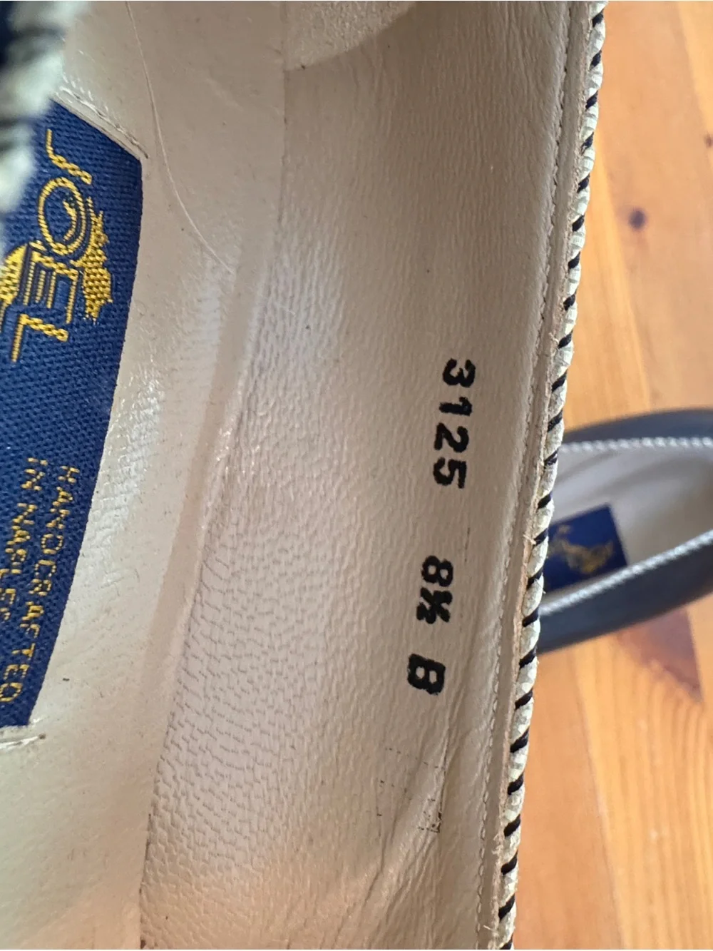 Joel Parker Italian Navy Leather Women's Pumps with Silver Braid Trim
